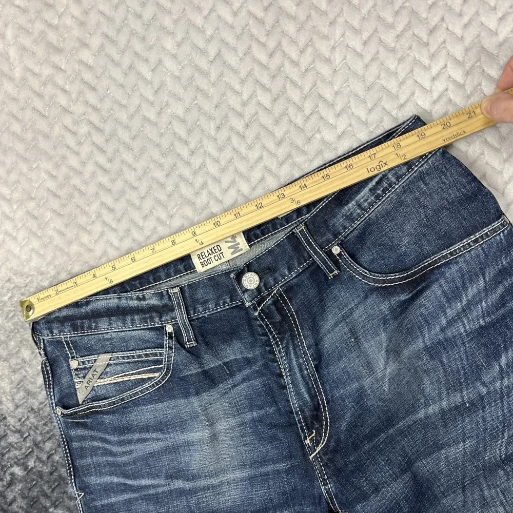 Ariat Jeans 38x32 M4 Low Rise Boot Cut Work Jeans Denim Med Wash EUC